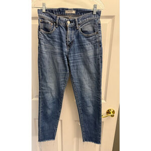 Moussy Vintage straight-leg jeans with a frayed hem, manufactured in Japan sz 25